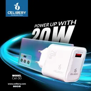 CEL-30 compact 20W charger with multi-device charging support